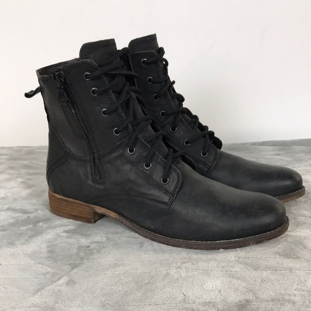 Josef Siebek Black Lace-Up Ankle Boots